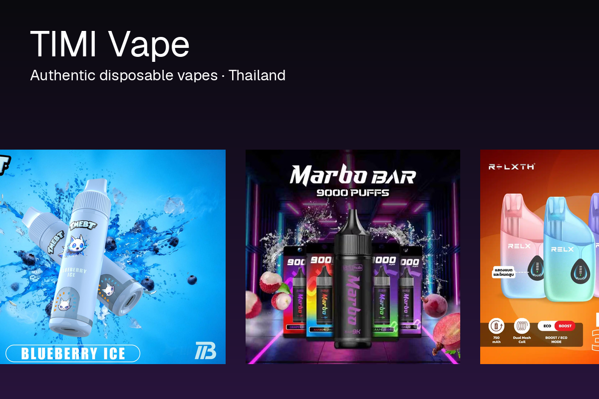 2026 Thailand Disposable Vape Buying Guide: 7 Popular Models at TIMI Vape with COD